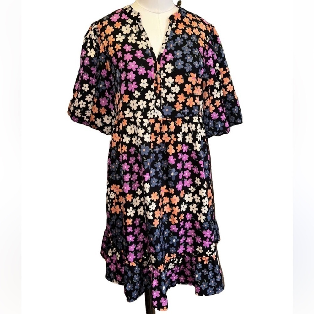 THML Felicity Floral Puff Sleeve Dress Size XL